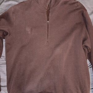 lululemon Men's Large Brown Half-Zip Sweater